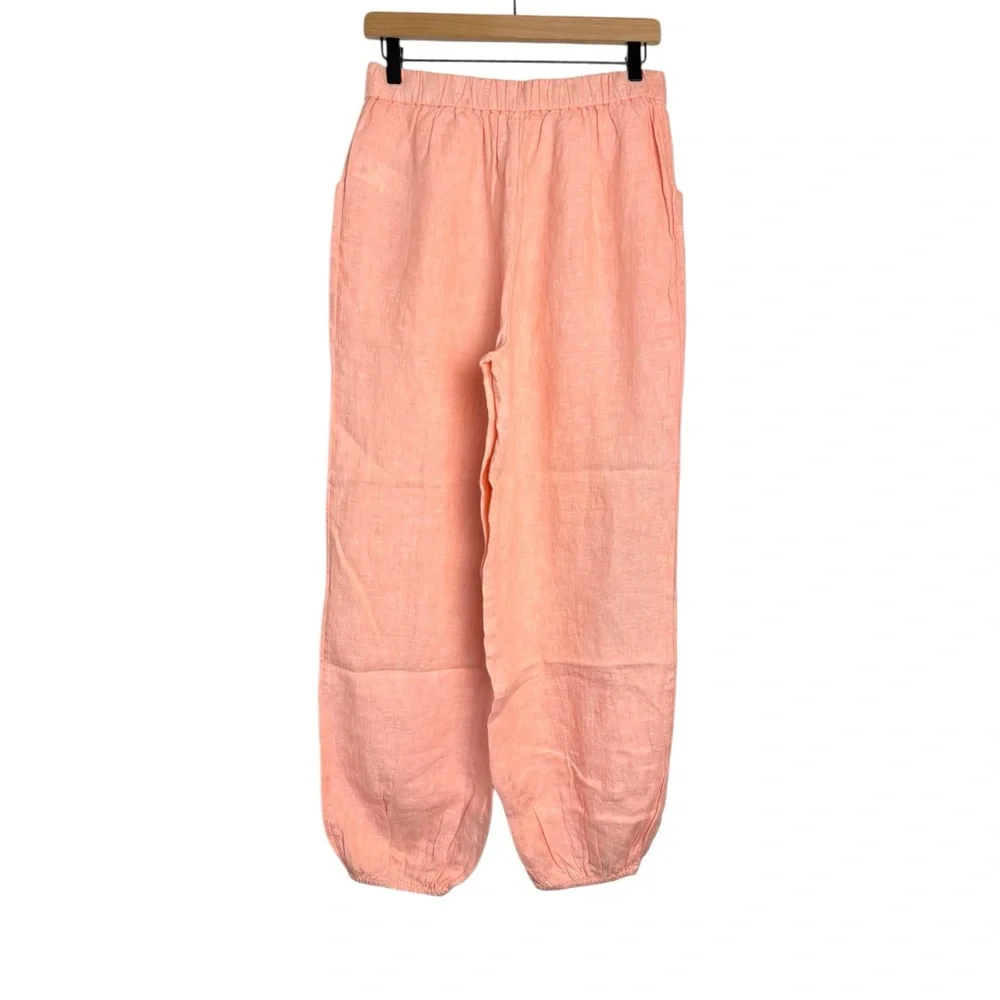 J.Crew Gathered Pull-on Linen Pants Relaxed Loose NWT‎ Size Small BH808